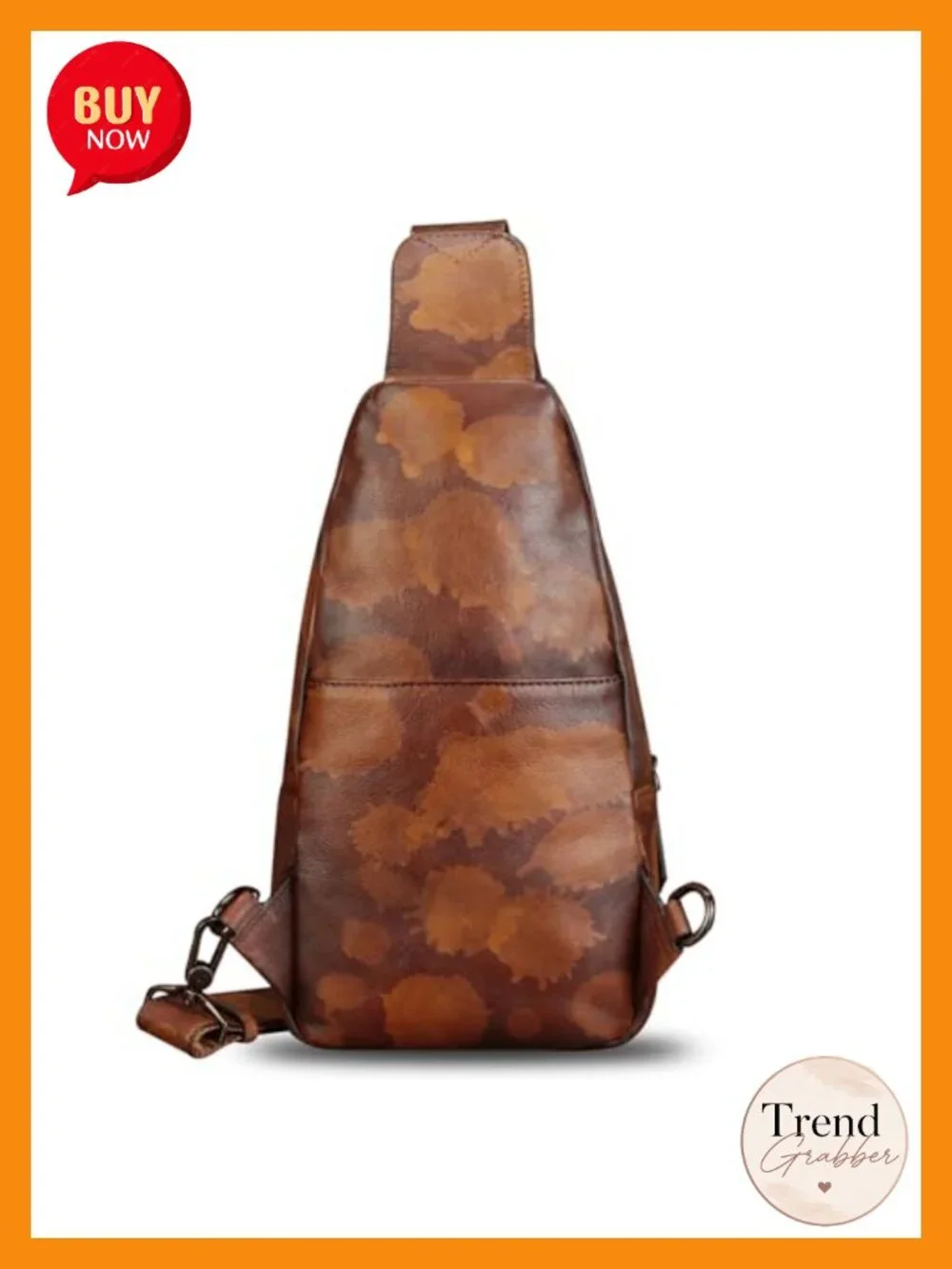 Genuine Leather Sling Backpack Crossbody Bag Unisex Retro Handmade Chest Purse